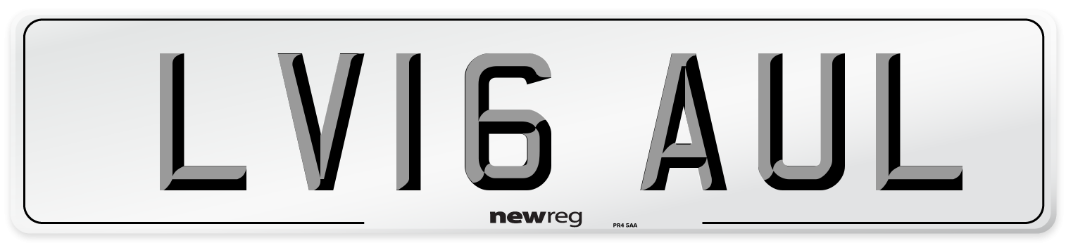 LV16 AUL Number Plate from New Reg